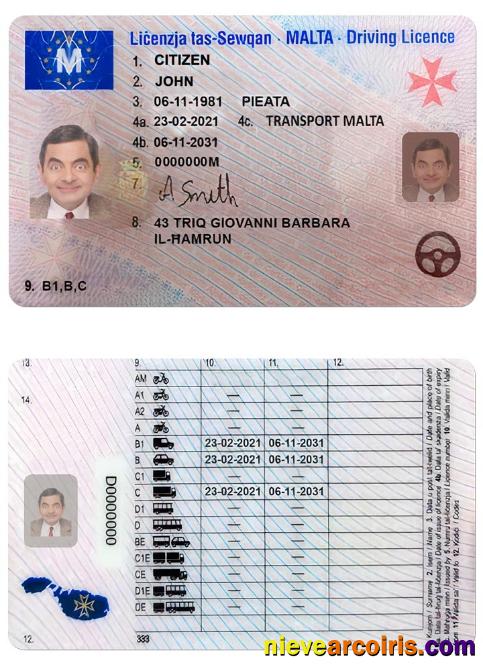 MALTA driving license